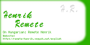 henrik remete business card